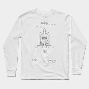 Electric Arc Lamp Vintage Patent Hand Drawing Long Sleeve T-Shirt